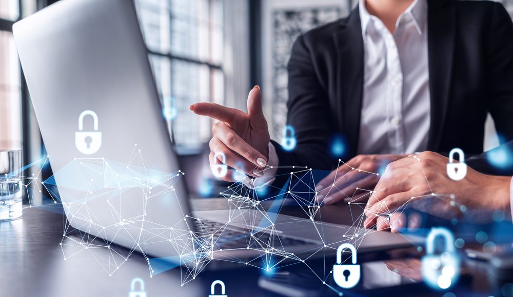 Two,Business,People,Working,On,The,Project,To,Protect,Cyber