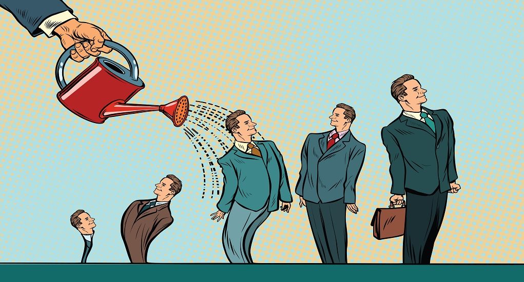 Business,Incubator,,Startup.,Hand,Watering,Businessmen,From,A,Watering,Can.