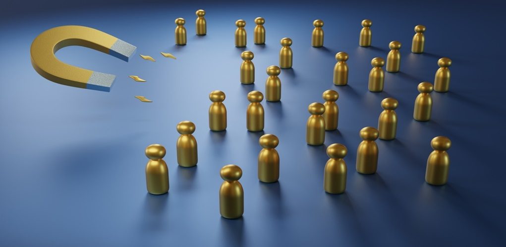 3d,Illustration.,Marketing,Business,Strategy.,Attracting,Potential,Candidates,For,Your