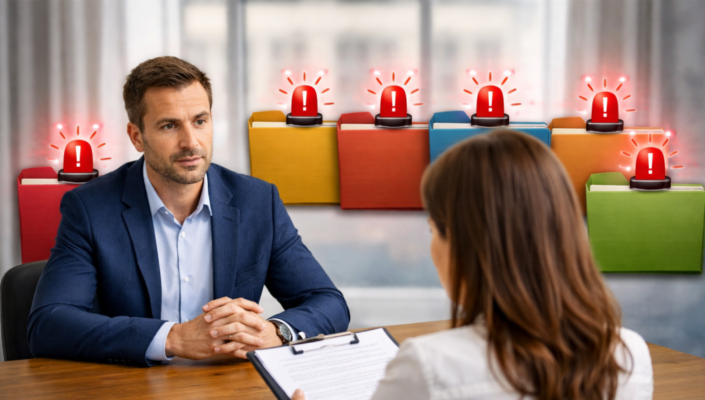 ריאיון עבודה עם אורות אזהרה