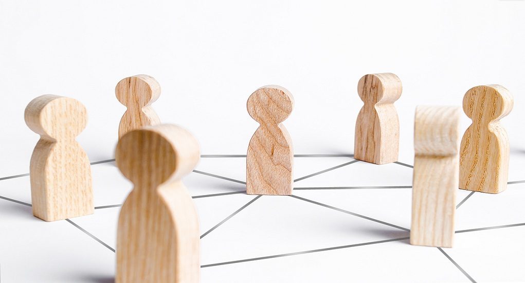 People,Are,Connected,By,A,Network,Of,Gray,Lines.,Communication