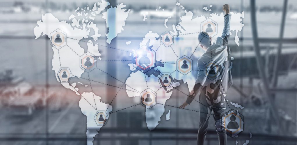 Global,Outsourcing,Resources,Business,Internet,Technology,Concept,On,City,People